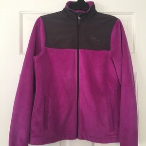 Small fila purple zip up jacket.